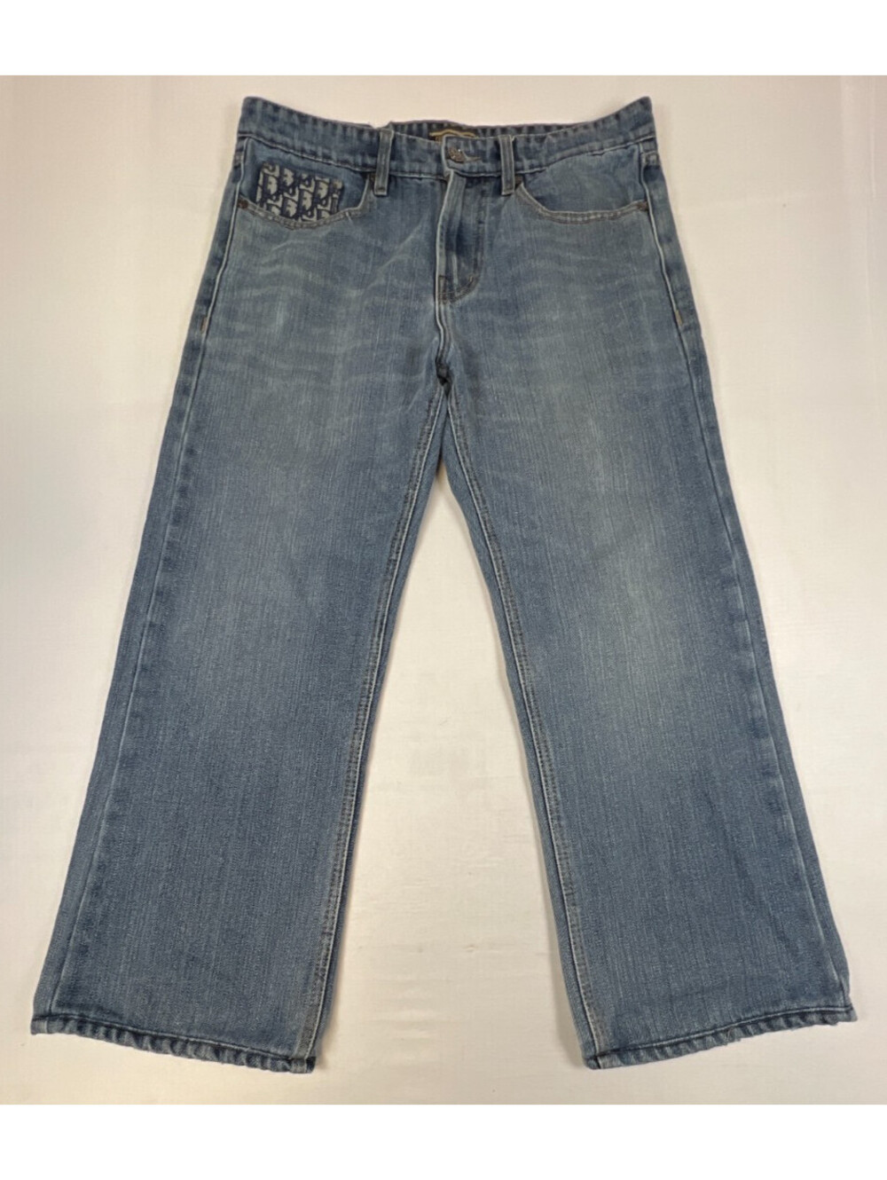 Christian Dior Men Size 34x27 Blue Trotter Denim Jeans Embroidered Designer